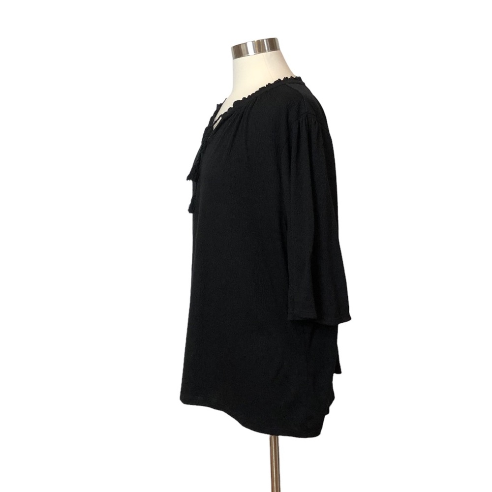 Old Navy Black Tassel Tie Top - Picture 2 of 14